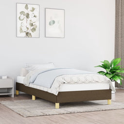 vidaXL - Bedframe - zonder - matras - 100x200 - cm - stof - donkerbruin