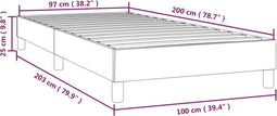 vidaXL - Bedframe - zonder - matras - 100x200 - cm - stof - donkerbruin