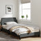 vidaXL - Bedframe - zonder - matras - 100x200 - cm - stof - donkergrijs