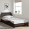 vidaXL - Bedframe - zonder - matras - 100x200 - cm - stof - donkerbruin