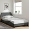 vidaXL - Bedframe - zonder - matras - 100x200 - cm - stof - donkergrijs