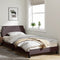 vidaXL - Bedframe - zonder - matras - 100x200 - cm - stof - donkerbruin