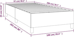 vidaXL - Bedframe - zonder - matras - 100x200 - cm - stof - taupe