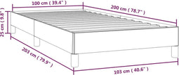 vidaXL - Bedframe - zonder - matras - 100x200 - cm - stof - taupe