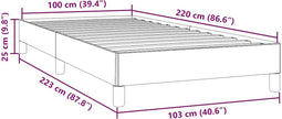 vidaXL - Bedframe - zonder - matras - 100x220 - cm - fluweel - roze