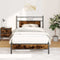 vidaXL - Bedframe - zonder - matras - 107x203 - cm - spaanplaat - gerookt