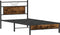 vidaXL - Bedframe - zonder - matras - 107x203 - cm - spaanplaat - gerookt