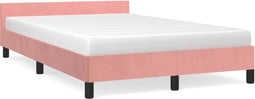 vidaXL - Bedframe - zonder - matras - 120x190 - cm - fluweel - roze