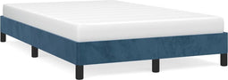 vidaXL - Bedframe - zonder - matras - 120x190 - cm - fluweel - donkerblauw