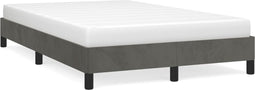 vidaXL - Bedframe - zonder - matras - 120x190 - cm - fluweel - donkergrijs