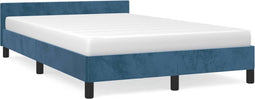 vidaXL - Bedframe - zonder - matras - 120x190 - cm - fluweel - donkerblauw