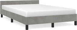 vidaXL - Bedframe - zonder - matras - 120x190 - cm - fluweel - lichtgrijs