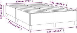 vidaXL - Bedframe - zonder - matras - 120x190 - cm - fluweel - lichtgrijs