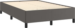 vidaXL - Bedframe - zonder - matras - 120x190 - cm - kunstleer - grijs