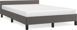 vidaXL - Bedframe - zonder - matras - 120x190 - cm - kunstleer - grijs
