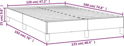 vidaXL - Bedframe - zonder - matras - 120x190 - cm - stof - blauw