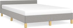 vidaXL - Bedframe - zonder - matras - 120x190 - cm - stof - lichtgrijs