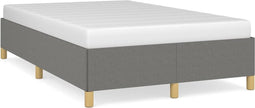 vidaXL - Bedframe - zonder - matras - 120x190 - cm - stof - donkergrijs