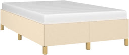 vidaXL - Bedframe - zonder - matras - 120x190 - cm - stof - crèmekleurig
