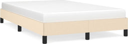 vidaXL - Bedframe - zonder - matras - 120x190 - cm - stof - crèmekleurig