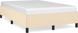 vidaXL - Bedframe - zonder - matras - 120x190 - cm - stof - crèmekleurig