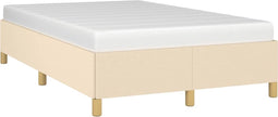 vidaXL - Bedframe - zonder - matras - 120x190 - cm - stof - crèmekleurig