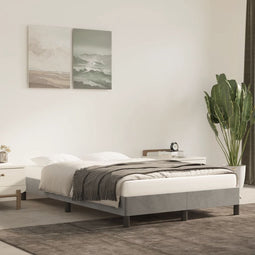 vidaXL - Bedframe - zonder - matras - 120x200 - cm - fluweel - lichtgrijs