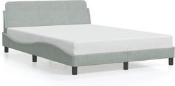 vidaXL - Bedframe - zonder - matras - 120x200 - cm - fluweel - lichtgrijs