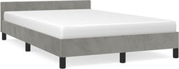 vidaXL - Bedframe - zonder - matras - 120x200 - cm - fluweel - lichtgrijs