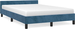 vidaXL - Bedframe - zonder - matras - 120x200 - cm - fluweel - donkerblauw