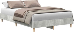 vidaXL - Bedframe - zonder - matras - 120x200 - cm - spaanplaat - beton - grijs