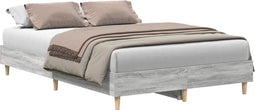 vidaXL - Bedframe - zonder - matras - 120x200 - cm - spaanplaat - grijs - sonoma