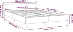 vidaXL - Bedframe - zonder - matras - 120x200 - cm - stof - donkerbruin
