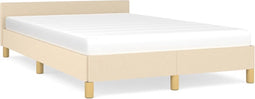 vidaXL - Bedframe - zonder - matras - 120x200 - cm - stof - crèmekleurig