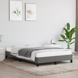 vidaXL - Bedframe - zonder - matras - 120x200 - cm - stof - donkergrijs