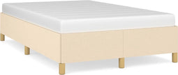 vidaXL - Bedframe - zonder - matras - 120x200 - cm - stof - crèmekleurig