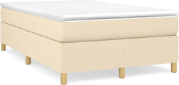 vidaXL - Bedframe - zonder - matras - 120x200 - cm - stof - crèmekleurig