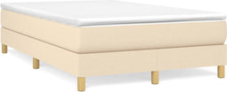 vidaXL - Bedframe - zonder - matras - 120x200 - cm - stof - crèmekleurig