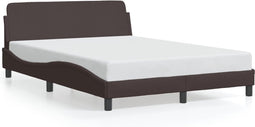 vidaXL - Bedframe - zonder - matras - 120x200 - cm - stof - donkerbruin