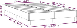 vidaXL - Bedframe - zonder - matras - 120x200 - cm - stof - taupe