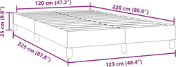 vidaXL - Bedframe - zonder - matras - 120x220 - cm - fluweel - roze