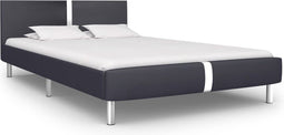 vidaXL - Bedframe - zonder - matras - 135x190 - cm - kunstleer - zwart