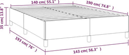 vidaXL - Bedframe - zonder - matras - 140x190 - cm - fluweel - donkergrijs