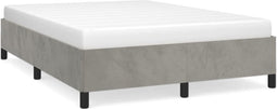 vidaXL - Bedframe - zonder - matras - 140x190 - cm - fluweel - lichtgrijs