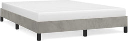 vidaXL - Bedframe - zonder - matras - 140x190 - cm - fluweel - lichtgrijs
