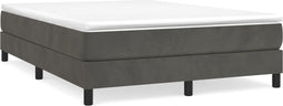 vidaXL - Bedframe - zonder - matras - 140x190 - cm - fluweel - donkergrijs