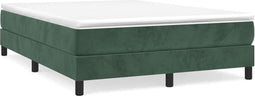 vidaXL - Bedframe - zonder - matras - 140x190 - cm - fluweel - donkergroen