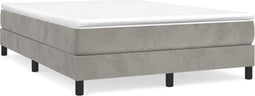vidaXL - Bedframe - zonder - matras - 140x190 - cm - fluweel - lichtgrijs