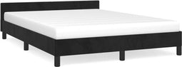 vidaXL - Bedframe - zonder - matras - 140x190 - cm - fluweel - zwart
