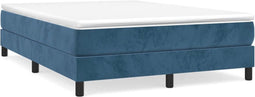 vidaXL - Bedframe - zonder - matras - 140x200 - cm - fluweel - donkerblauw